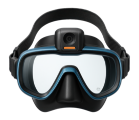 Diving mask with integrated HD camera and adjustable head straps