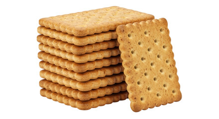 Isolated Stack of Wheat Crackers