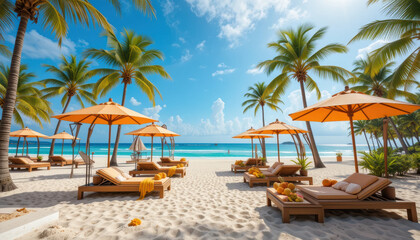 Tropical Beach Paradise Relaxing Getaway on White Sand