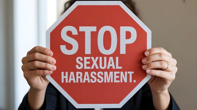 Stop Sexual Harassment Sign – Awareness and Social Justice Concept