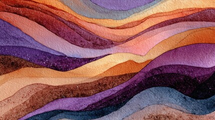 abstract watercolor landscape waves