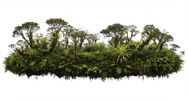 �le tropicale luxuriante lumi�re douce v�g�tation dense. AI Generated