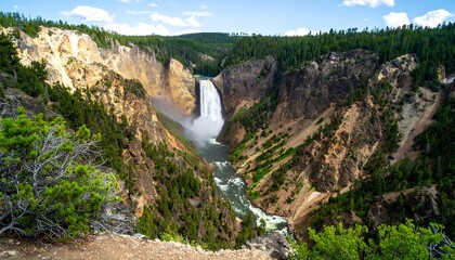 Canyon waterfall scenic landscape