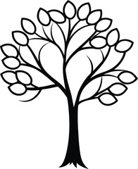Obraz premium A tree with a birds nest silhouette