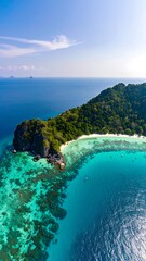 Fototapeta premium Aerial view of tropical island paradise