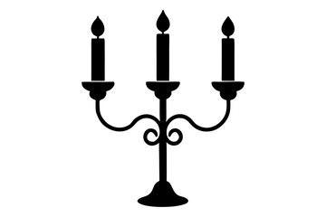 Fototapeta premium Three-Candle Candelabra Icon – Symbol of Elegance, Romance, and Classic Decor