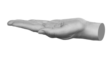 Hand gesture like a holding something isolated on transparent background. Contemporary art design