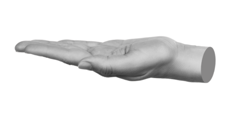 Hand gesture like a holding something isolated on transparent background. Contemporary art design