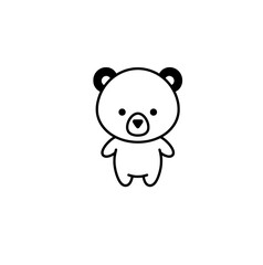 Fototapeta premium a black and white bear icon on a white background