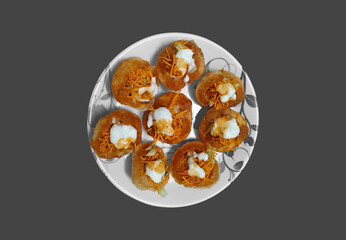 Panipuri or fuchka fuchka or gupchup or golgappa or Pani ke Patake on plate