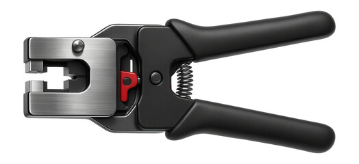 Automatic wire stripper with a side-loading design for telecommunications setup.