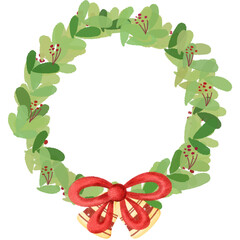 Holiday illustration of sweet candy and christmas cookies with ribbon bow.Winter celebration illustration with candy cookies and christmas decorations.