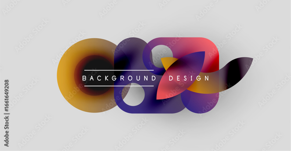 Aufkleber abstract colorful shapes overlap, creating dynamic background design. vivid hues blend, offering mod