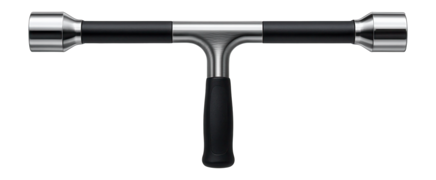 Aluminum alloy lug wrench with a lightweight design, for use in a racing pit crew's toolkit.