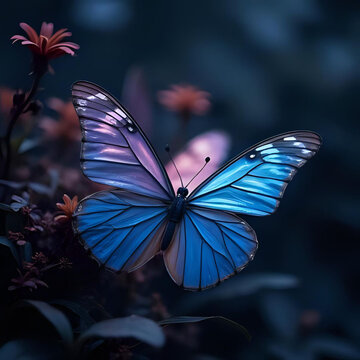 Butterfly wings 3d render looped