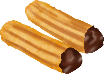 Churros watercolor clipart illustration 