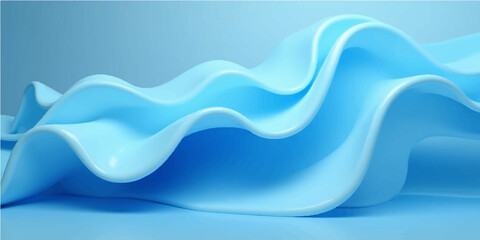 Abstract blue background with flowing lines and a light curve design