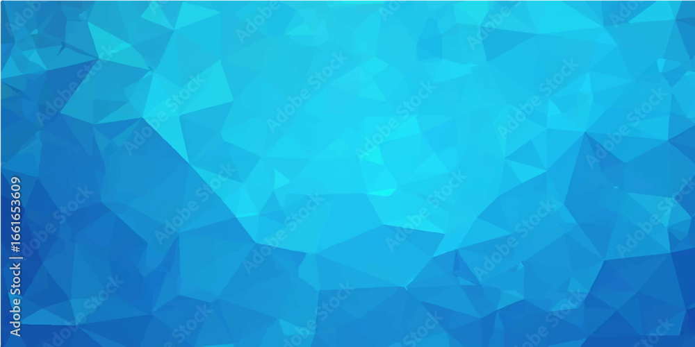 Poster abstract blue geometric background with triangle pattern and light vector texture