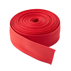 Bright red fabric roll for crafting and sewing projects, textile supplies, material use decor item