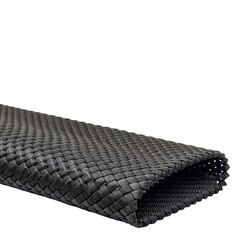 Close-up of durable black woven fabric texture for fashion design and interior inspiration ideas