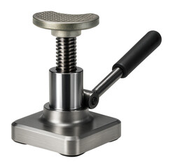 Low-profile screw jack with a swivel saddle for accessing tight spaces under sports cars.