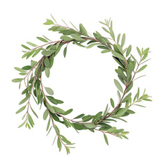 Green botanical wreath of leaves for natural holiday decor floral arrangement design ideas
