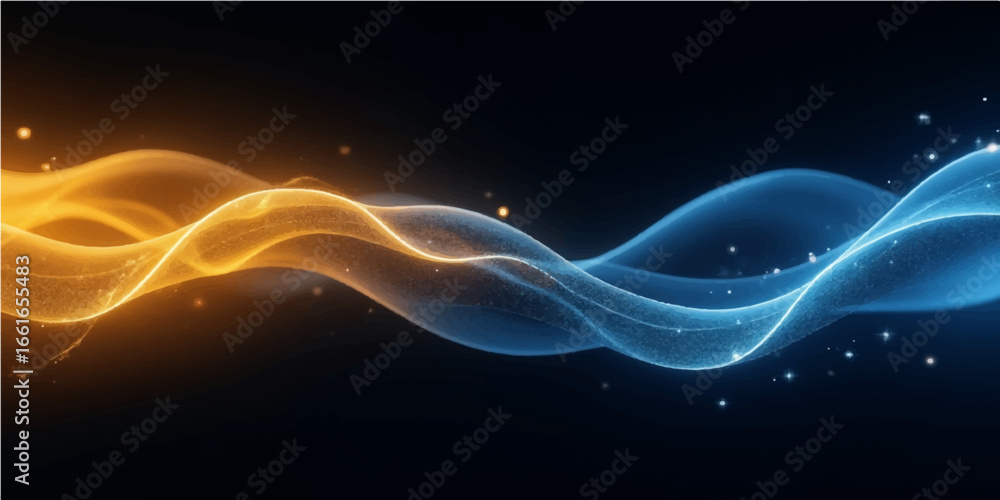 Poster a mesmerizing blue fractal design with flowing smoke and light creates an abstract wave pattern