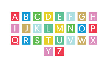 Colorful Alphabet Letters for Kids Learning. For design of children's books Vector Illustration