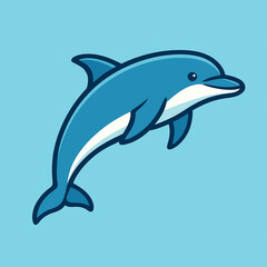 blue dolphin vector jumping in the air