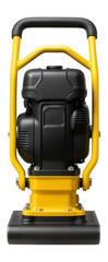 Naklejka premium Heavy-duty industrial plate compactor with a reinforced steel base for construction sites.