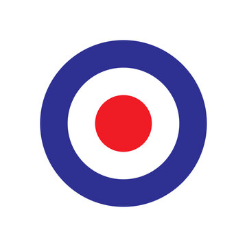 Mod target RAF round template. Royal Air Force badge symbol, UK military seal, Non combat aircraft roundel