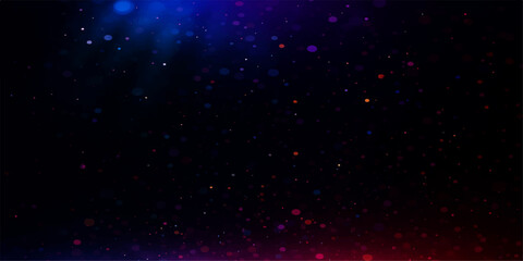 Obraz premium Abstract starry sky with glowing red and white particles in deep space