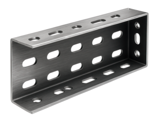 Perforated angle profile for mounting and supporting electrical conduits on building sites.
