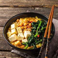 Hearty bowl of Asian-inspired soup