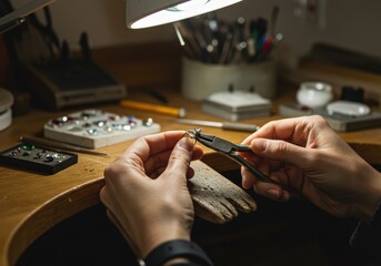 Jeweler Crafting Delicate Ring Setting