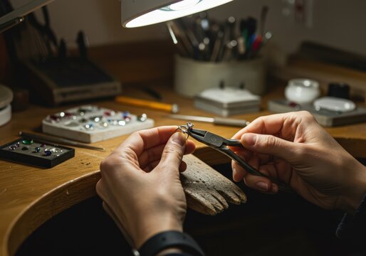 Jeweler Crafting Delicate Ring Setting