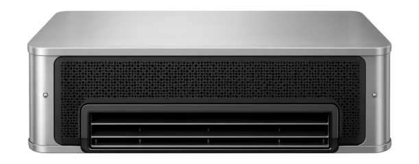 Low-profile air handling unit designed for ceiling installation in office spaces.