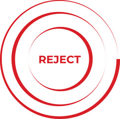 Red reject circular stamp warning icon transparent background