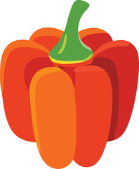 Vibrant red and orange bell pepper icon fresh healthy vegetable isolated for culinary design and food graphics