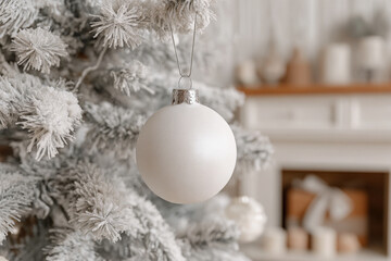 minimalist christmas celebration in usa featuring simple yet elegant tree adorned with single ornament