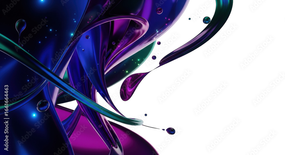 Aufkleber iridescent fluidity: a dynamic abstract composition with luminous highlights