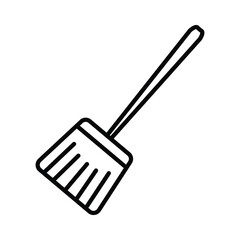 Broom icon vector, outline style broom icon, broom line icon vector in trendy flat style illustration isolated on white background.