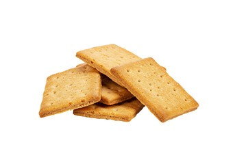 Fototapeta premium Square crackers closeup food photography crisp brown texture isolated transparent background