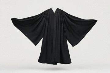 Black graduation gown symbolizing education and achievement for academic ceremonies
