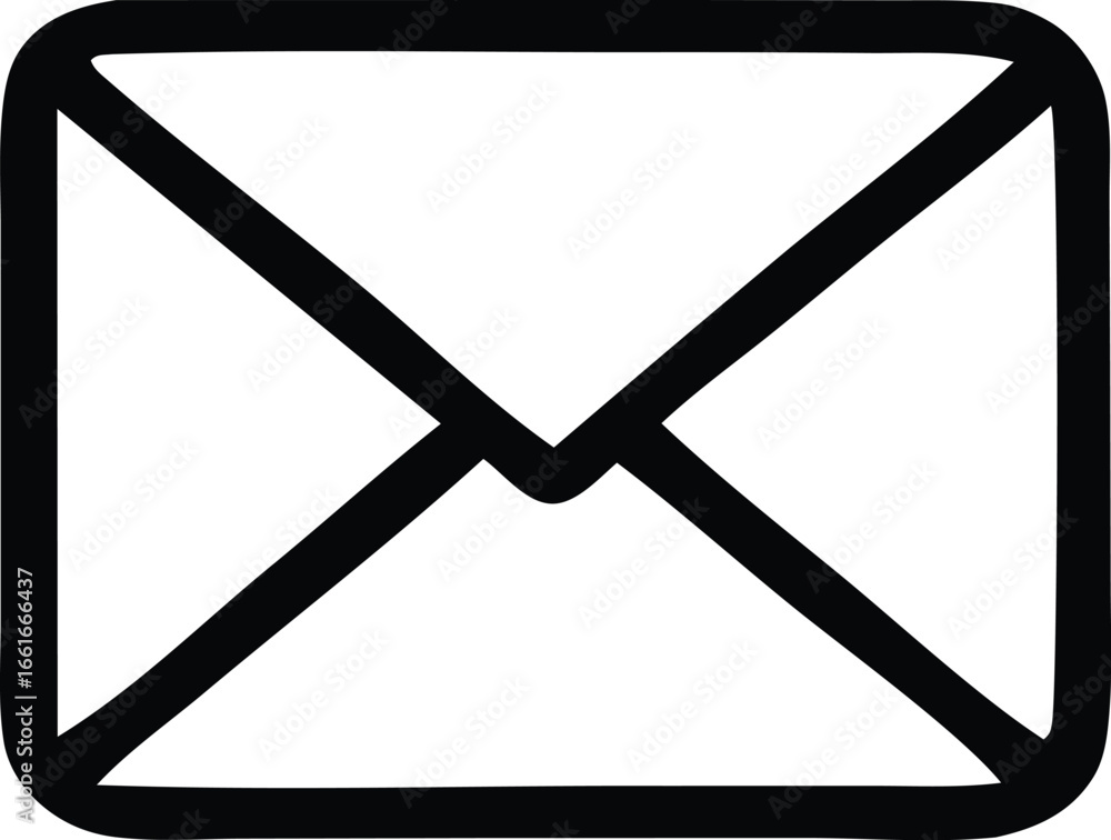 Poster simple hand-drawn envelope icon a classic symbol for communication mail and messaging concepts clear