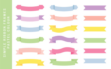 Obraz premium Simple ribbon frames pastel colour aesthetic