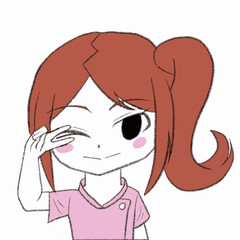ウインクするナース