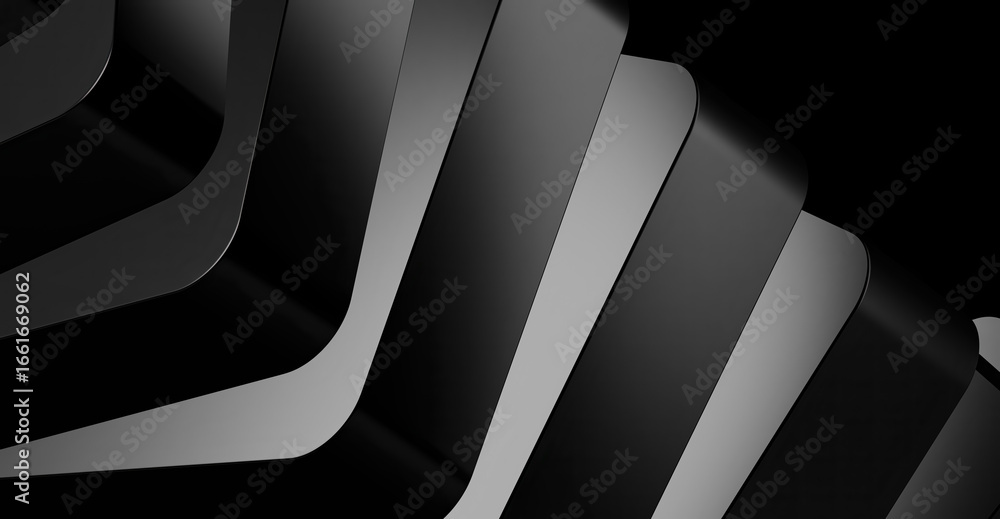 Poster abstract modern black and grey design, featuring an interplay of curves and shadows that evokes a se