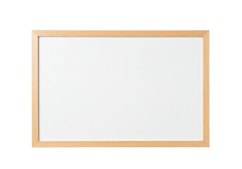 Blank white board with wooden frame clean background simple design empty surface copy space neutral texture
