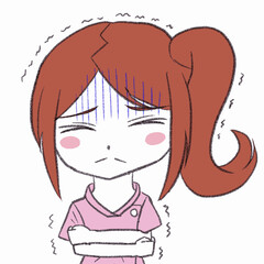 震えているナース